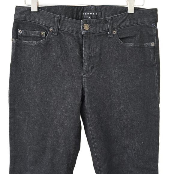 THEORY Black Bootcut Jeans Size 6 Ankle Crop Lot to Mid Rise - Picture 5 of 9